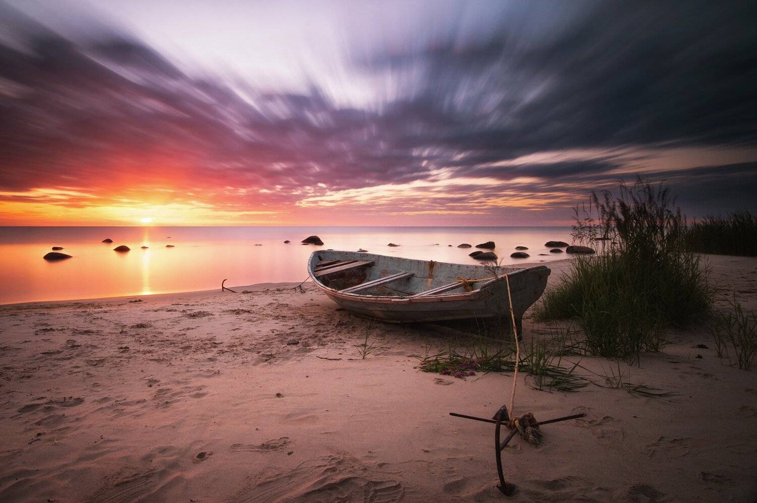 пейзаж,море,рассвет,лодка,лето,landscape,sunrise,boat,sea,latvia,kaltene, Olegs Bucis