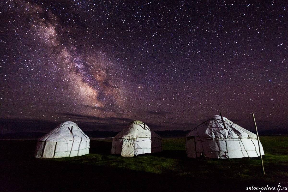 киргизия, ночь, горы, небо, звезды, Антон Петрусь