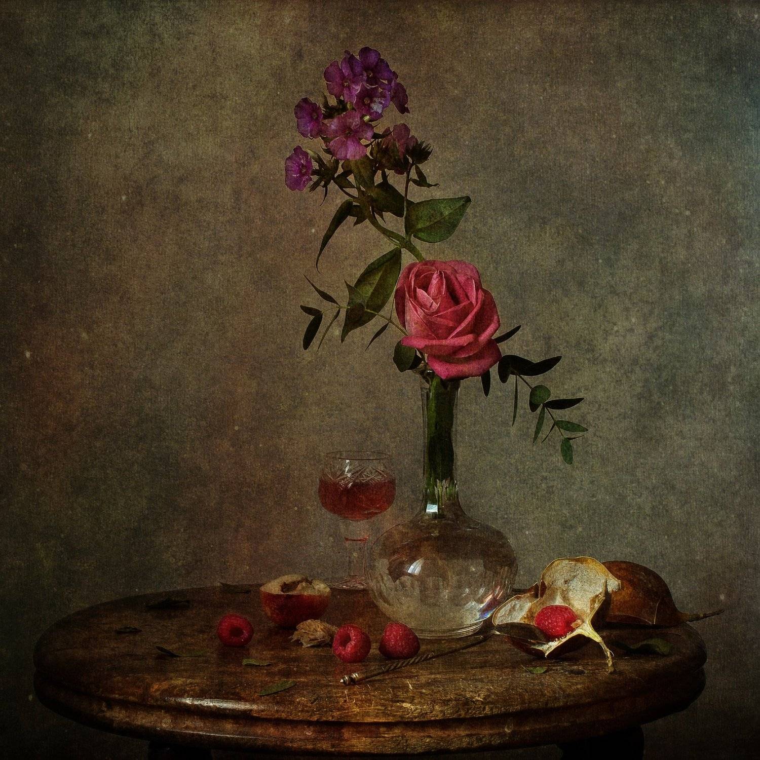 натюрморт, предметка, цветы, ягоды, Анна Петина