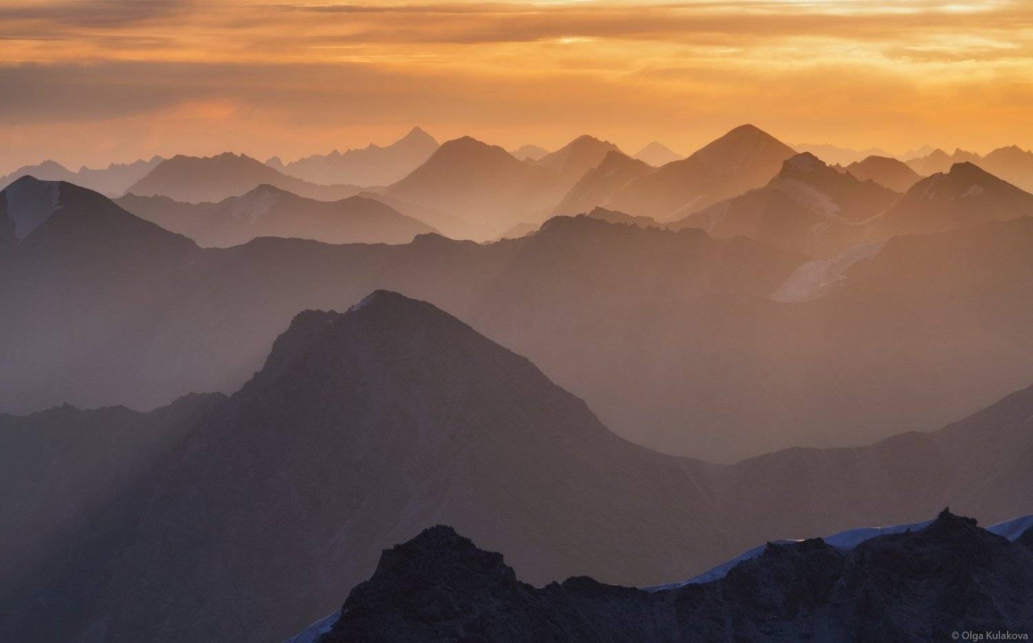 рассвет, тянь-шань, горы, пик астана, вершины, Ольга Кулакова