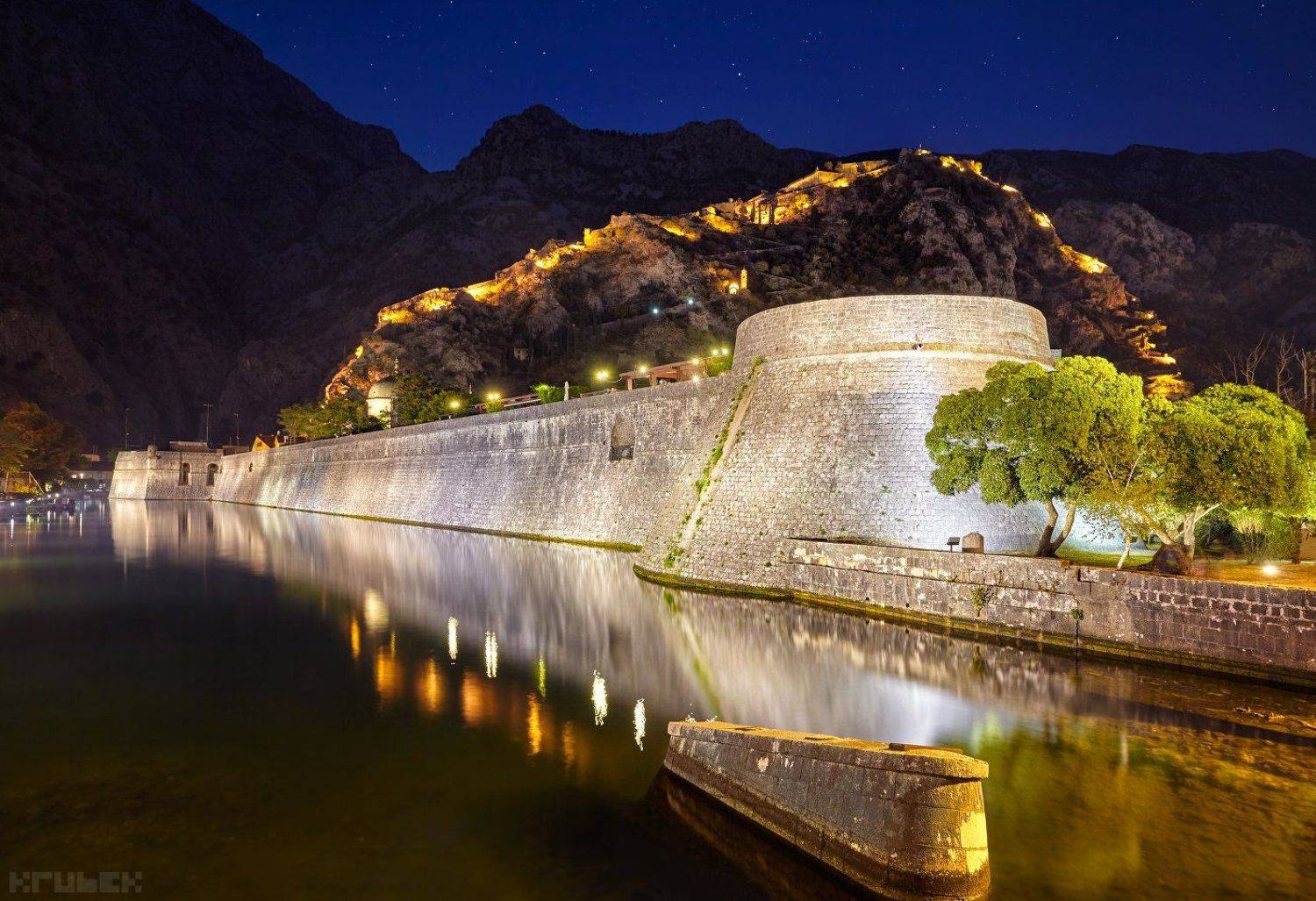 черногория, котор, адриатика, горы, крепость, голубой час, KrubeK