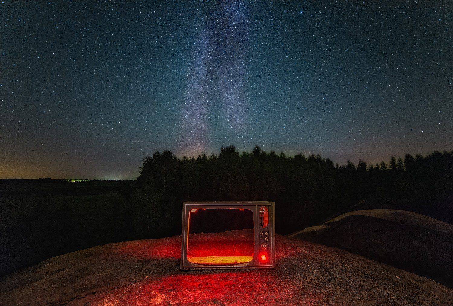 млечный путь, ночь, звезды, свет, пейзаж, рязанская область, Артемий Тузов