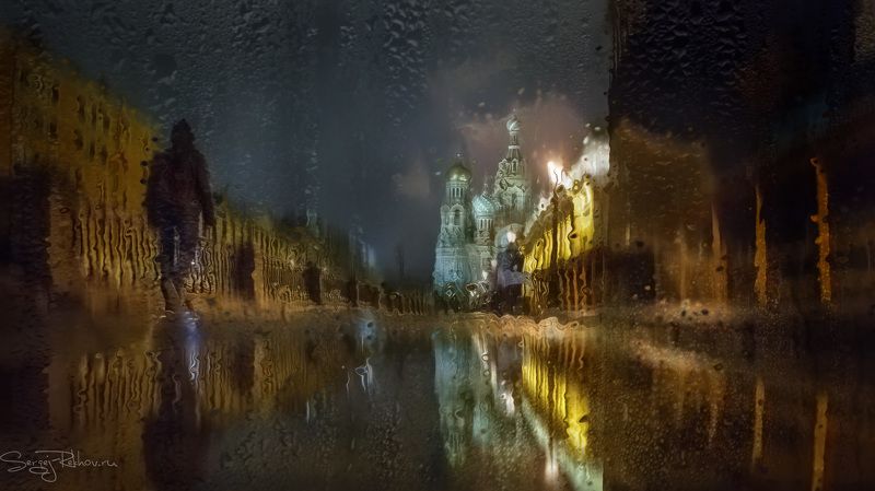 питер, дождь, ночь, храм, непогода, ветер, рехов, сергейрехов, rekhov, sergejrekhov Дождь в Питере фото превью
