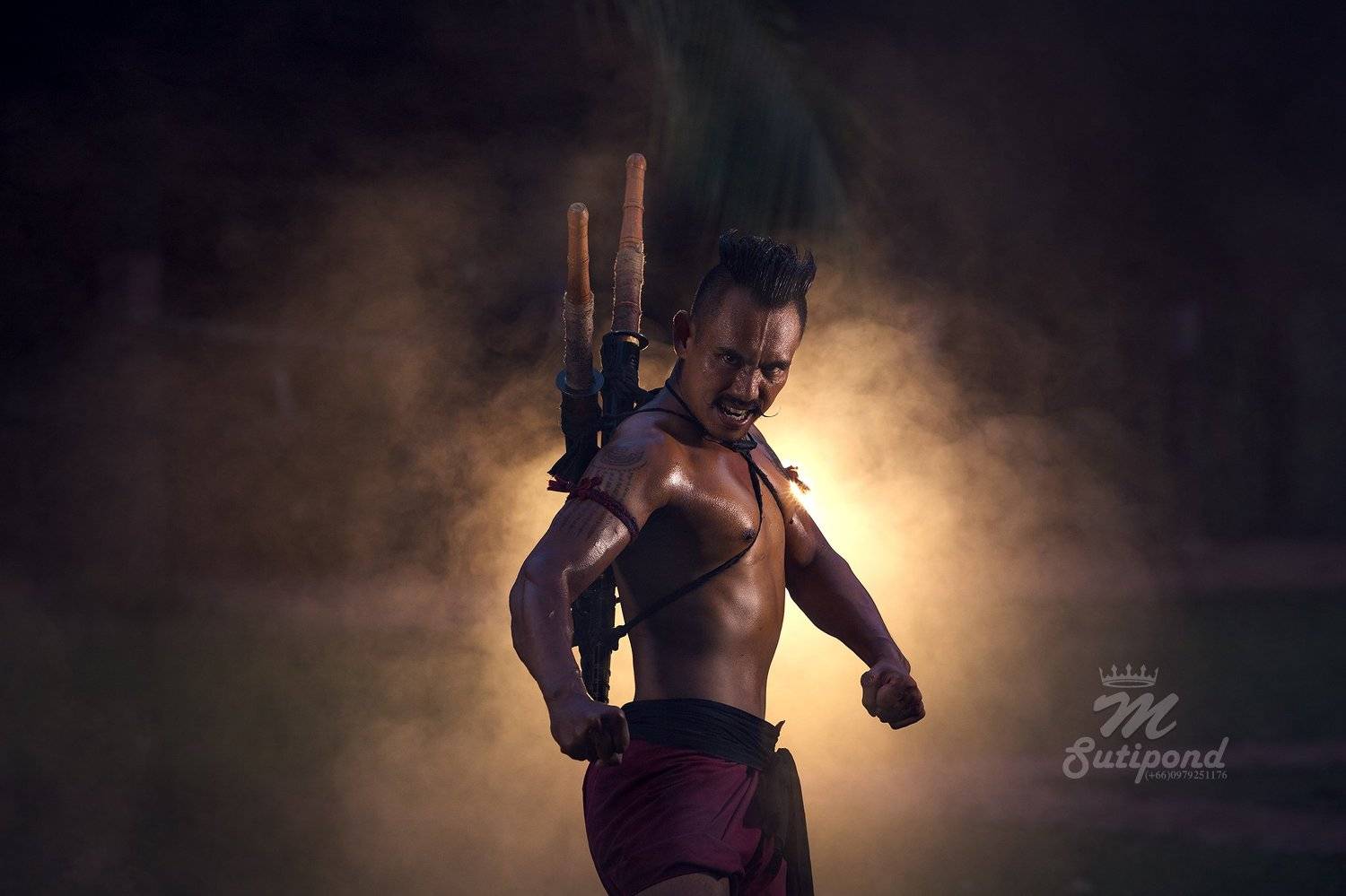 Thailand,portrait,fight,warriors,swords,, SUTIPORN SOMNAM