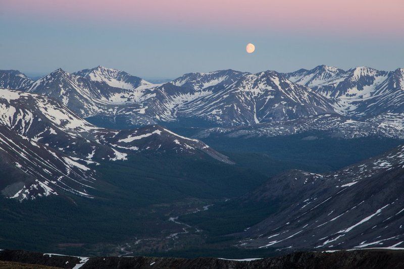 приполярный урал, урал, горы, закат  фото превью
