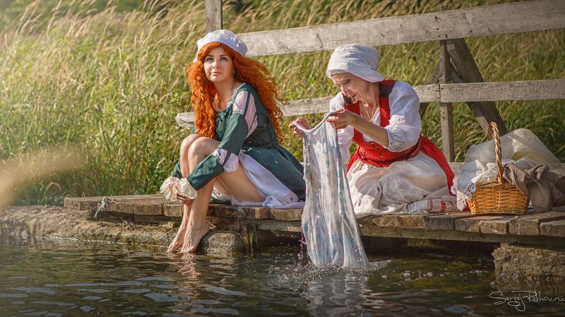 прачка, стирка, река, мостки, рехов, сергейрехов, rekhov, sergejrekhov Прачки фото превью