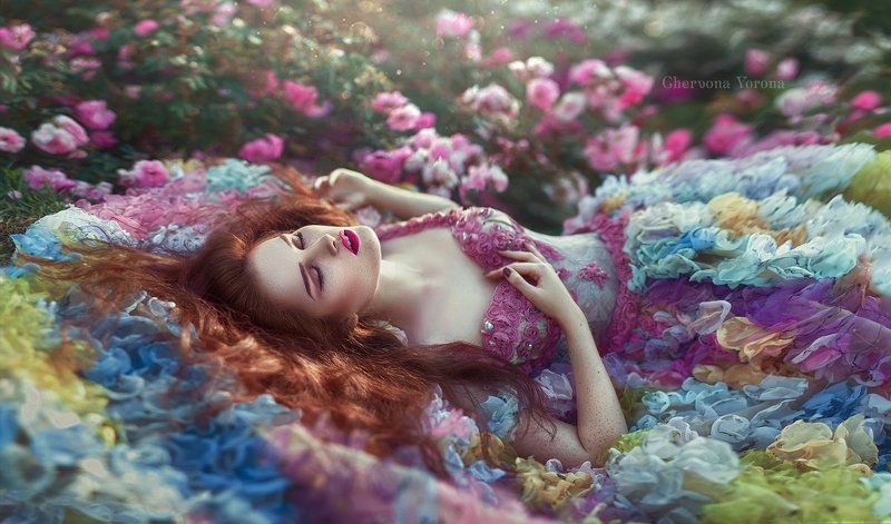 цветы, платье, розы, цвет Весна фото превью