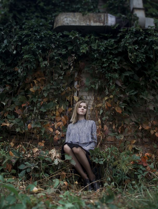 девушка, портрет, природа, осень, girl, nature, portrait, fashion Pauline and ivy фото превью