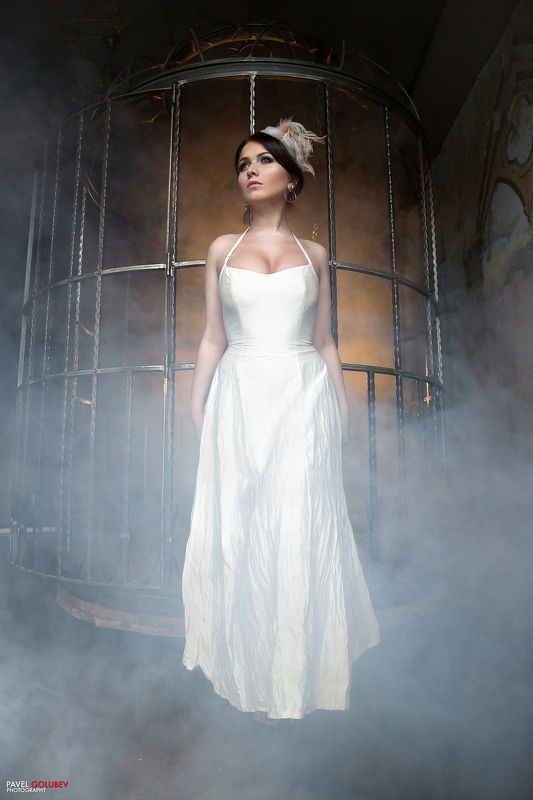 golubevphoto, girl, dress, cage, smoke, colors,beautiful Cage фото превью