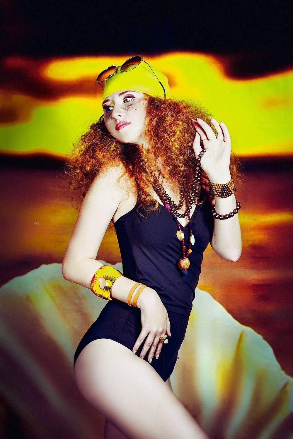 woman, fashion, colors, swimwear, redhead, Руслан Болгов (Axe)