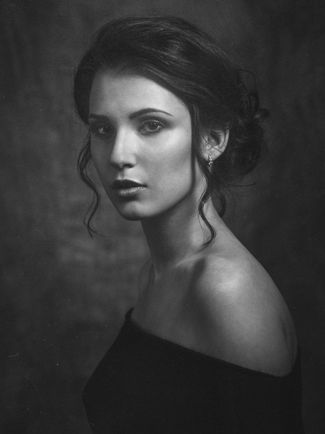 портрет, студия, монохром, Дмитрий Баев