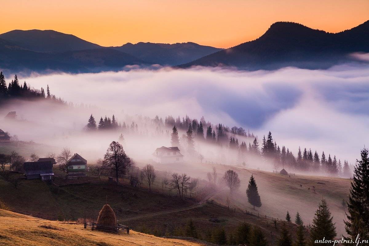 рассвет, туман, карпаты, горы, осень, Антон Петрусь