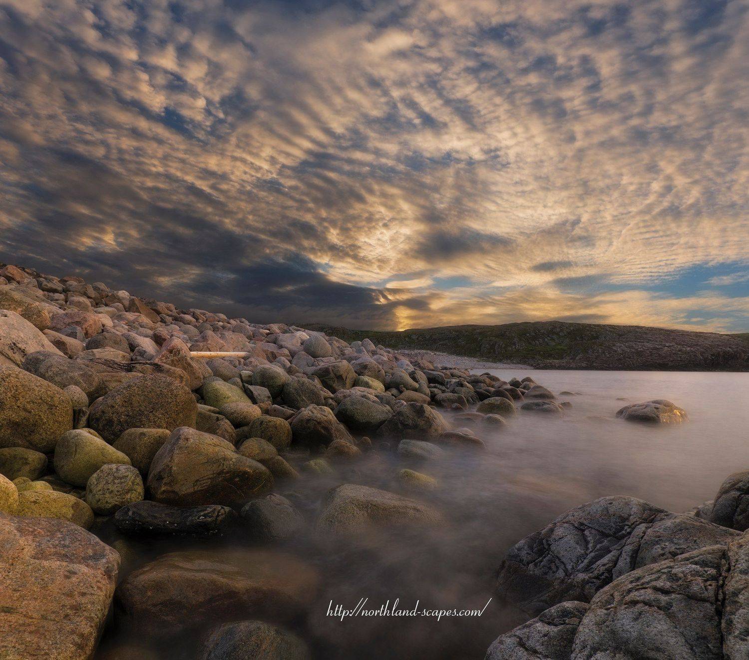 Кольский полуостров, Дальние зеленцы, закат, Баренцево море, Васильев Алексей