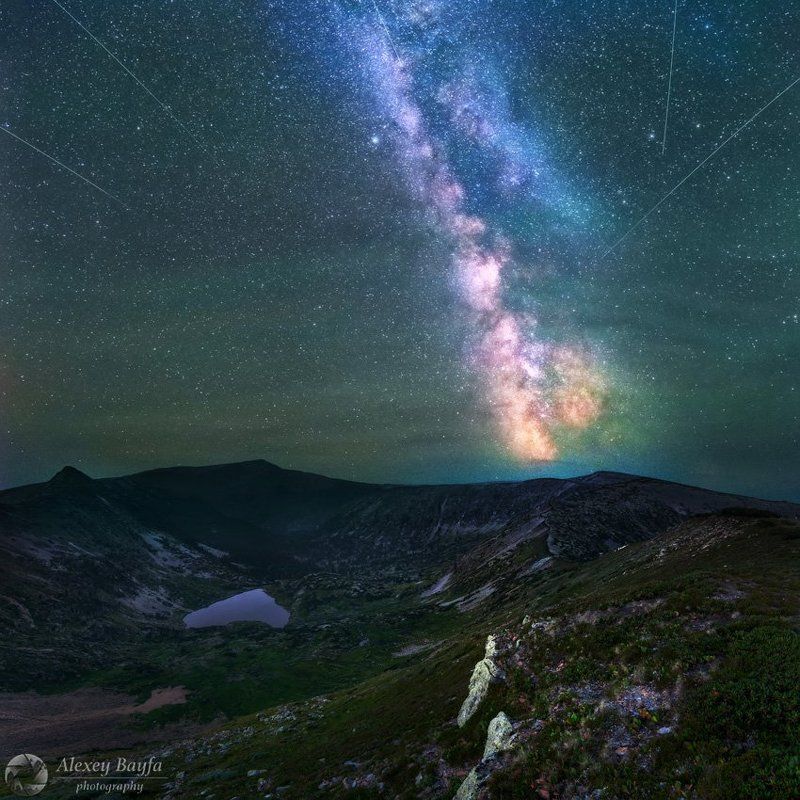 горы, озеро, звёзды, лето, млечный путь, пейзаж, ночь, Сердце гор фото превью