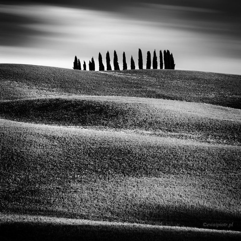 Tuscany, Italy, landscape, long exposure, Val d\'Orcia Eternal cypresses фото превью