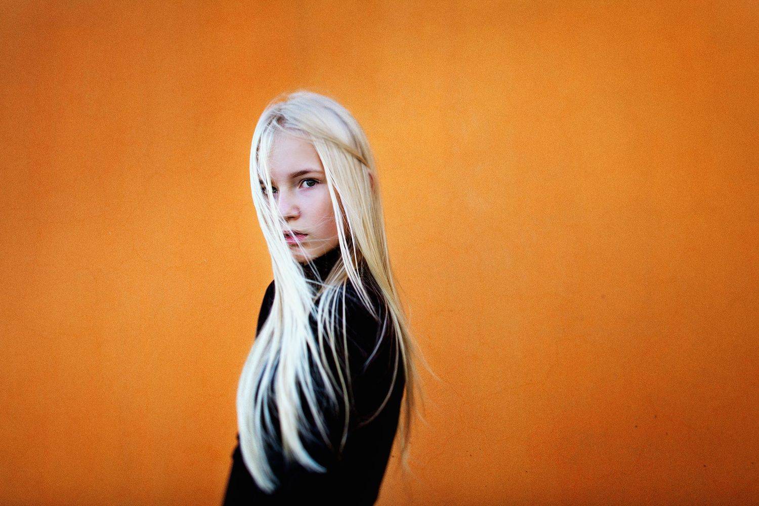 color, orange, model, modeltest, shoot, blonde, girl, beauty,, Фомина Екатерина