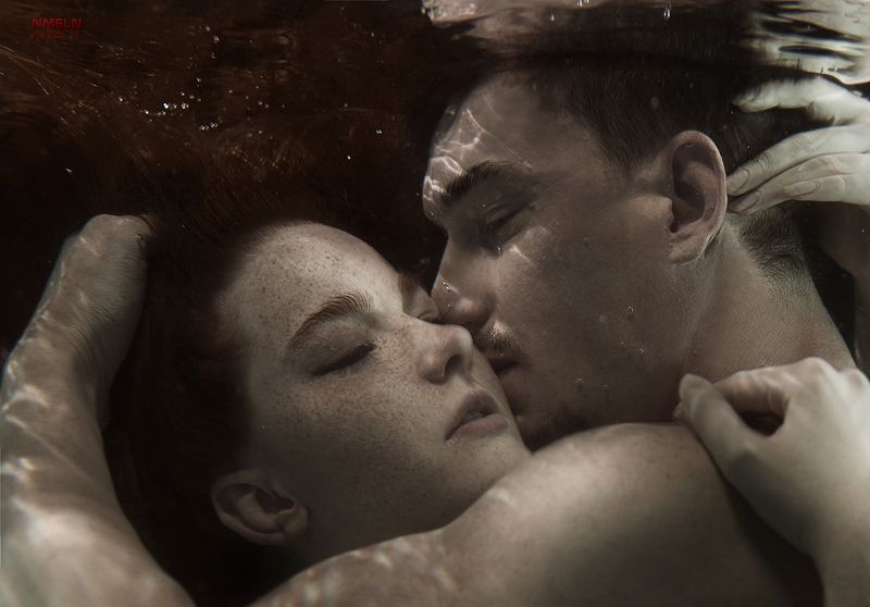 подводой, девушка, рыжая девушка, любовь, подводный фотограф, чувства, подводное фото Чувства фото превью