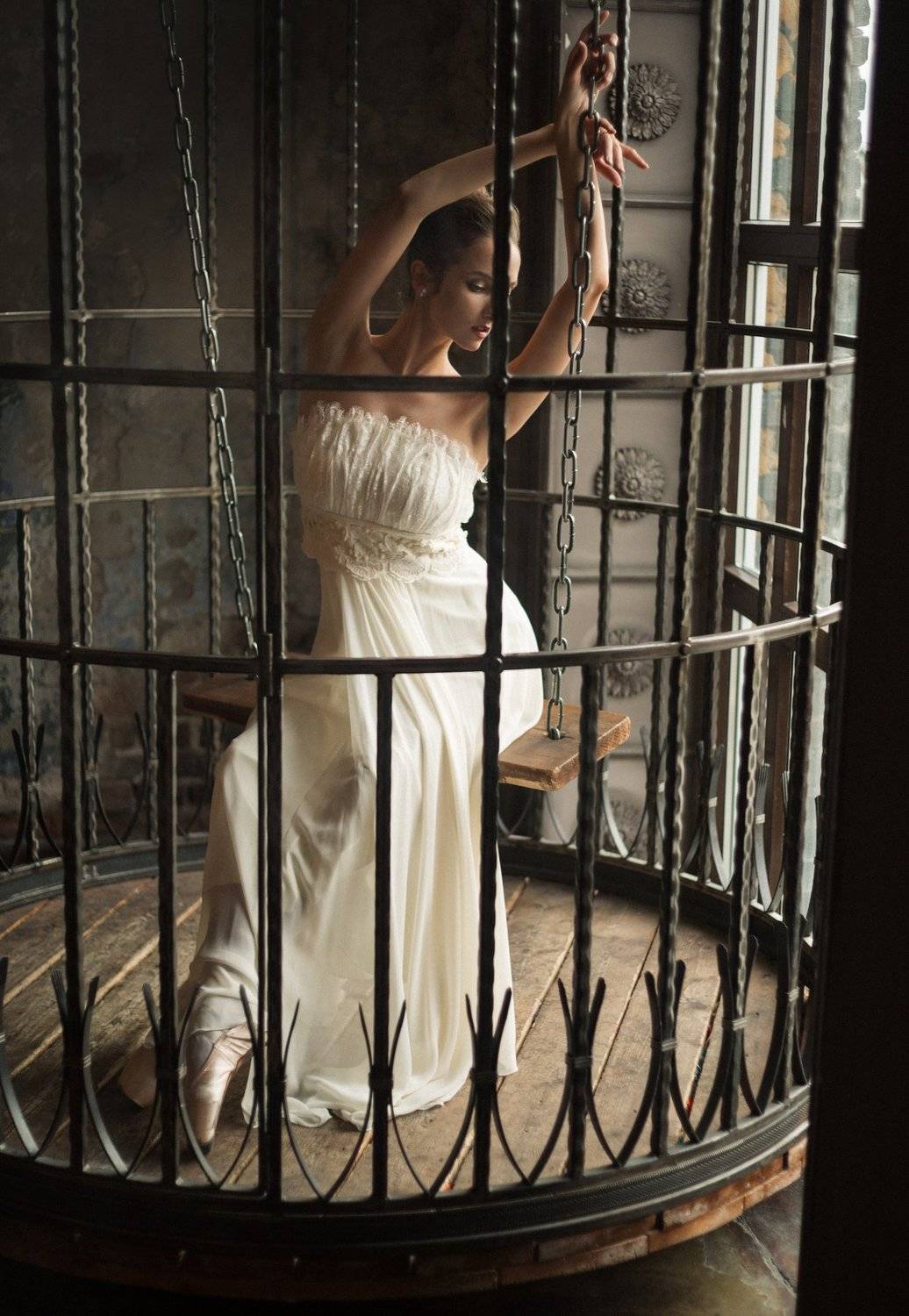 балерина, клетка,закат, Наталья