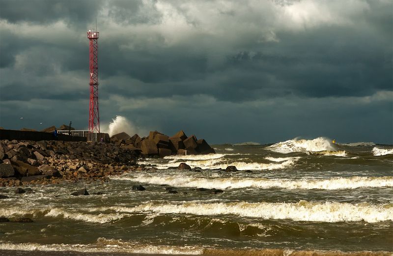 storm,sea,seascape,breakwater September storm фото превью