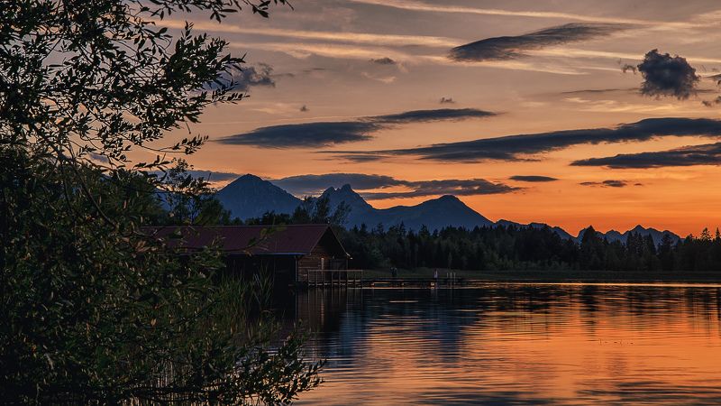 озеро вода германия закат лето путешествие Безмятежность фото превью