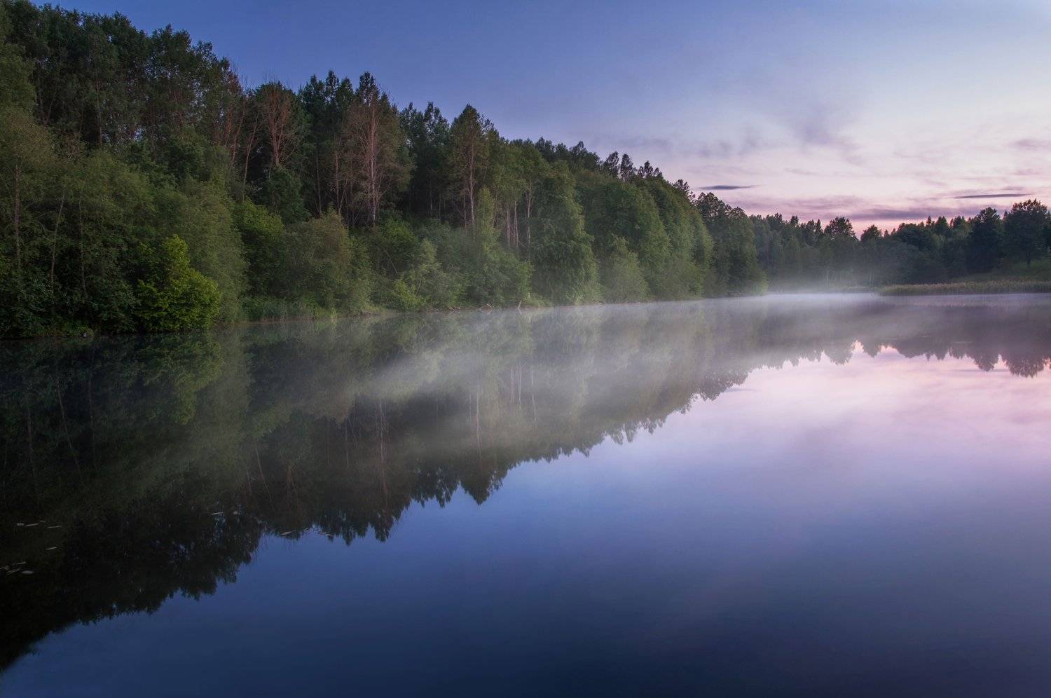 природа, пейзаж, вечер, туман, лето, вода, Алексей Сергованцев