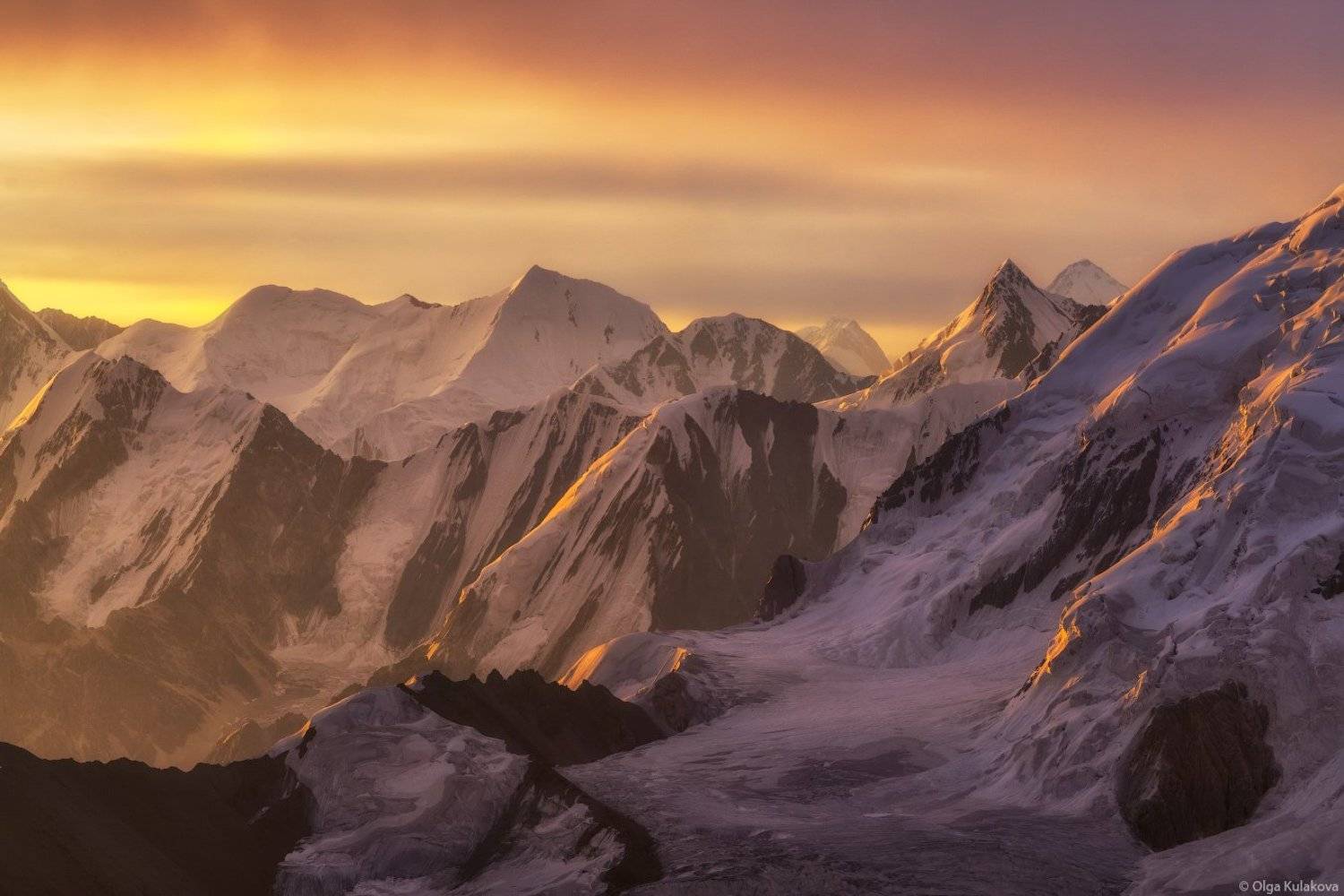 тянь-шань, рассвет, горы, пик снежного лотоса, snow lotus peak, xuelian feng, Ольга Кулакова