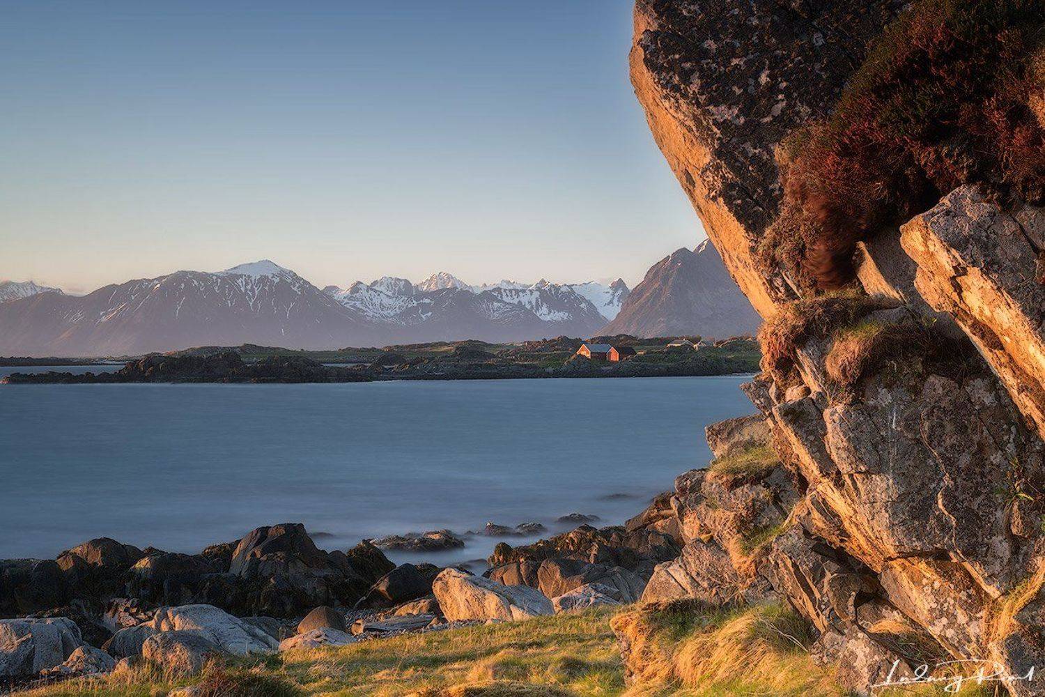 arctic, barn, beach, blue, cliff, dawn, envening, fjord, grass, hey shed, house, hov, lofoten islands, long exposure, mountains, nature, no people, nordic light, nordland, norway, ocean, outdoors, rock, scandinavia, sea, shore, sky, snow, sun, sun set, wa, Ludwig Riml