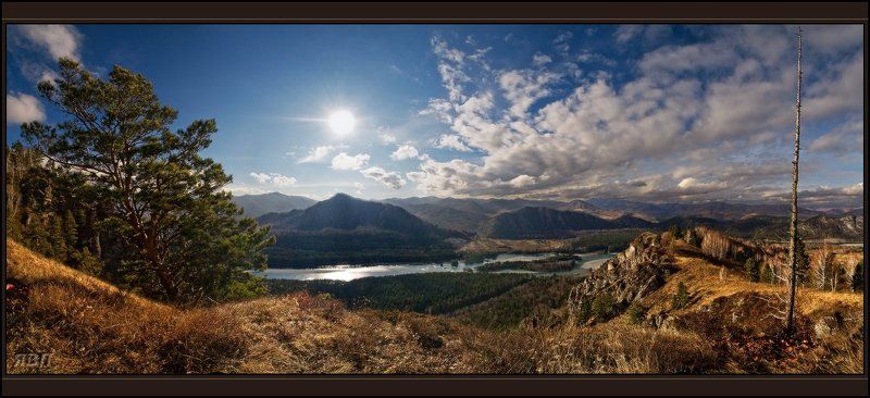 панорама, катунь, горы, алтай, манжерок Катунь в Ноябре фото превью