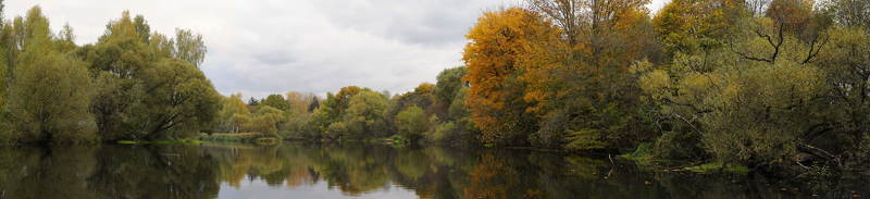 панорама, осень Октябрьская золотая ... фото превью