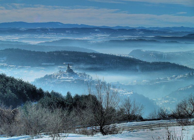 зима, сняг, крепос, царевец Зима фото превью