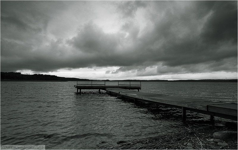 финляндия, непогода, тучи, озеро, пирс Непогода фото превью