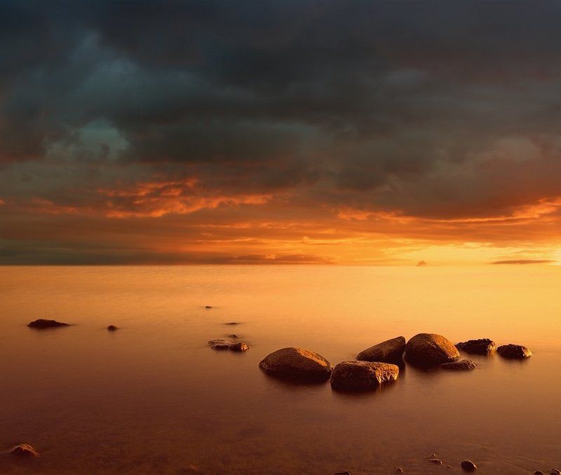 пейзаж, длинная выдержка, длинная, выдержка, long exposure, закат, финский залив *** фото превью