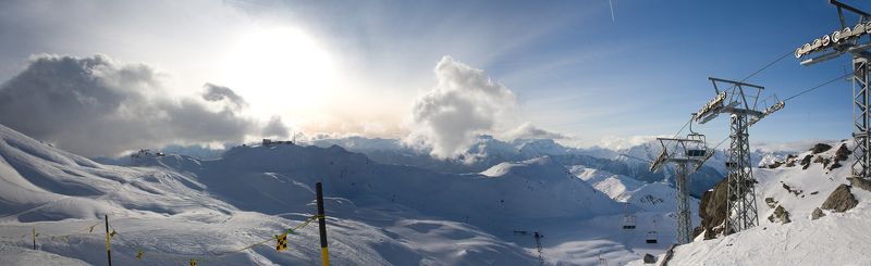 италия, альпы, курмайор, панорама, пейзаж, горы, закат  фото превью
