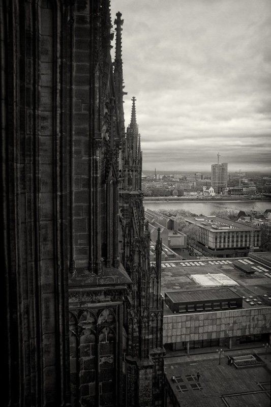 германия, кёльн, собор, архитектура, готика, вид, здание, река, горизонт, облака, осень, высота, dyadyavasya Инь и янь города фото превью