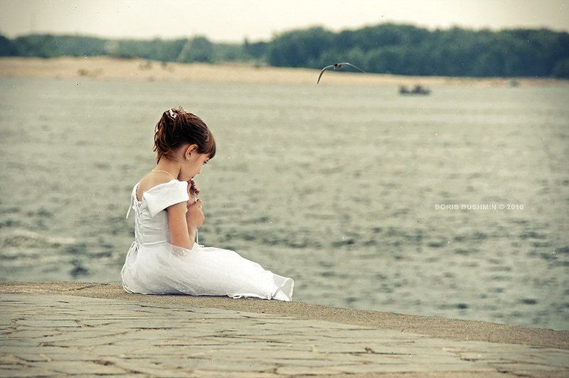 девочка, ребенок, дети, малыш, река *** фото превью