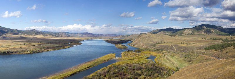 путешествие, бурятия, пейзаж, панорама, осень, уда, спящий, лев  фото превью
