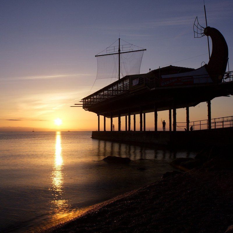 ялта, набережная, утро, рассвет АРГО. фото превью