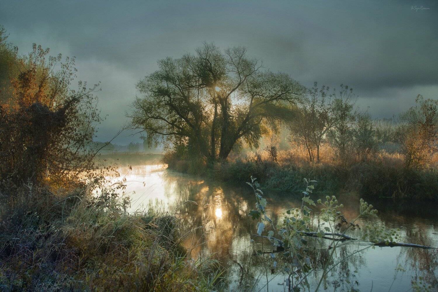 осень,утро,солнце,берег,река, Roma  Chitinskiy