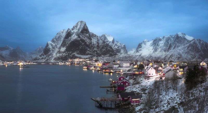 reine,lofotens,norway Вечер в Лофотенах фото превью