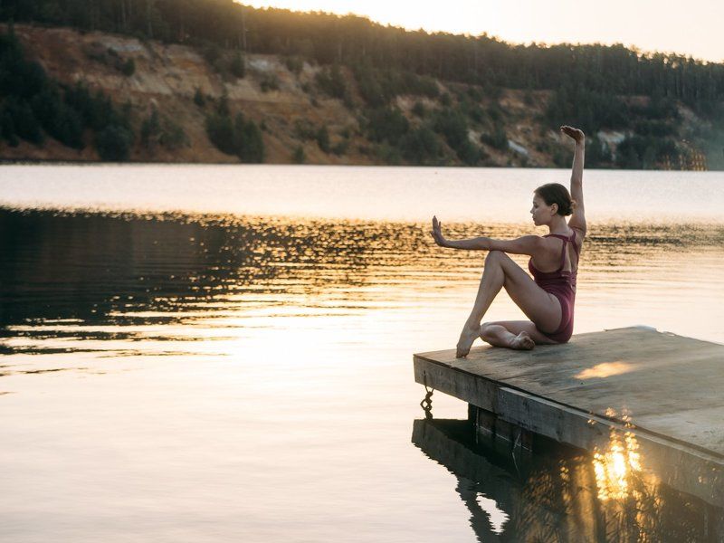 Портрет, балерина, утро, солнце, рассвет Встреча солнца фото превью