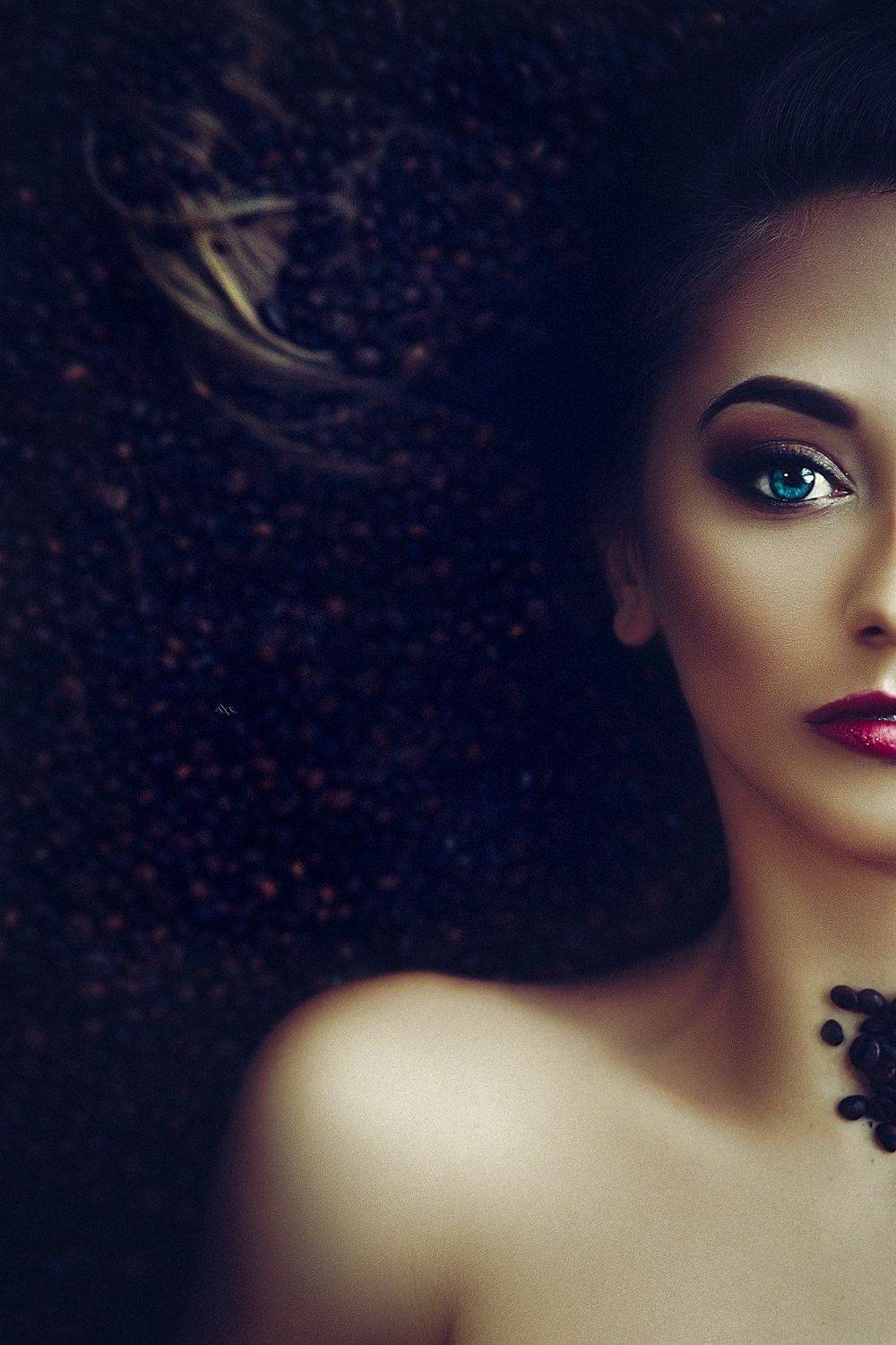 woman, portrait, coffee, beans, beauty, Руслан Болгов (Axe)
