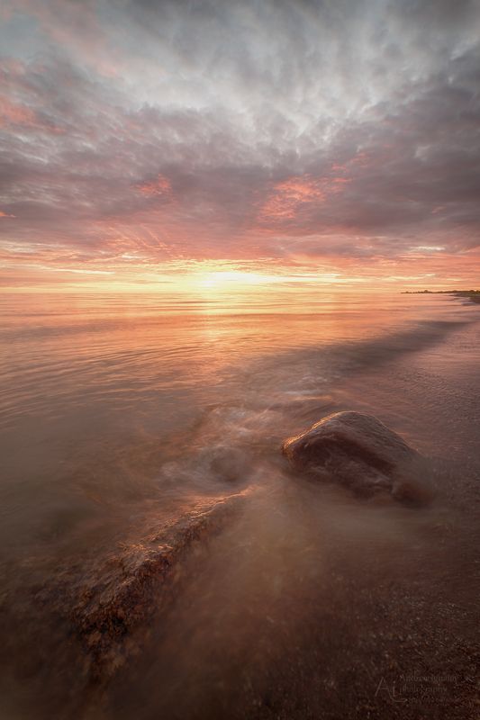 landscape sony Закат на Чудском озере. Россия фото превью