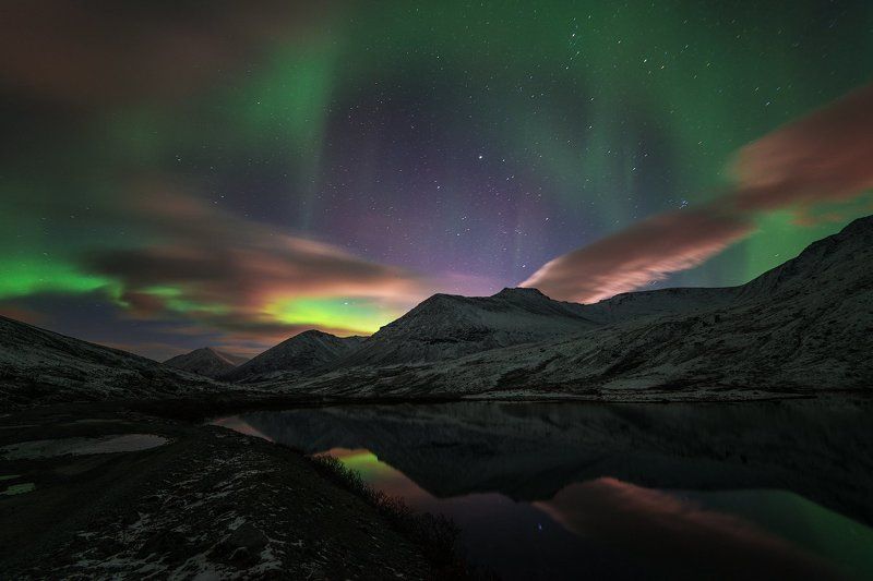 aurora borealis, северное сияние,хибины,север,кольский,заполярье, * фото превью