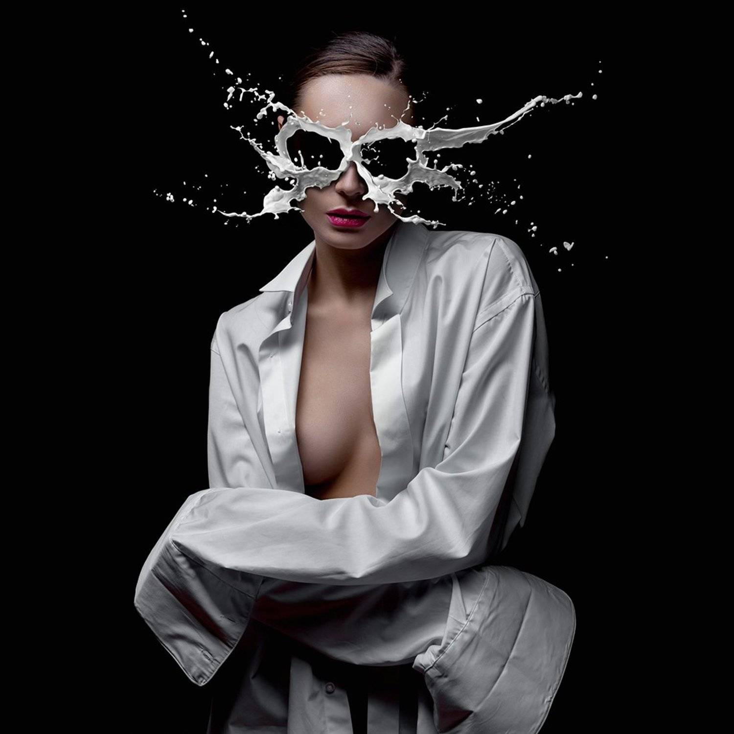 девушка, рубашка, брызги, молоко, арт, красота, абстракция, сюрреализм,портрет, Андрей Бортников