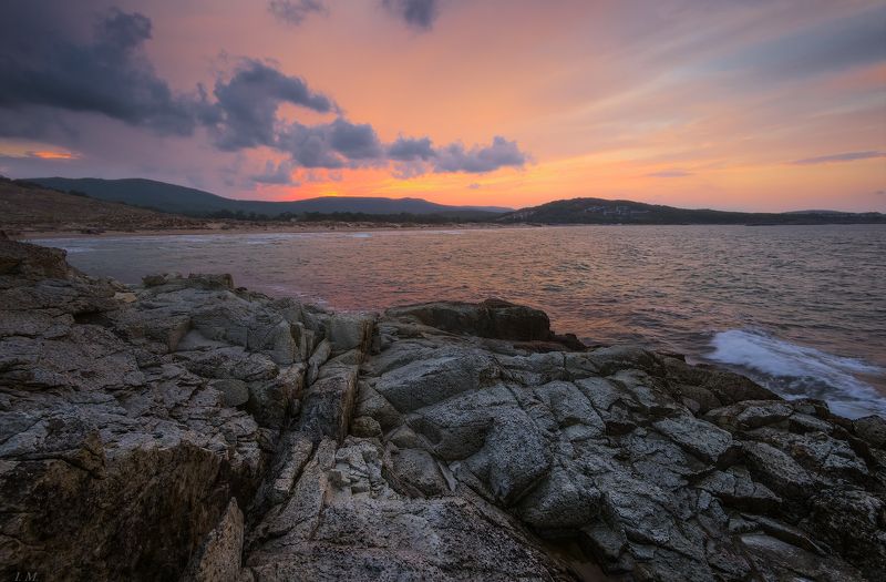 bulgaria, autumn, clouds, evening, sea, sunset, болгария, бухта, вечер, дюны, аркутино, закат, море, осень, свет, черное море, шторм, black sea, storm, marine, dunes, bay, arkutino, *** фото превью