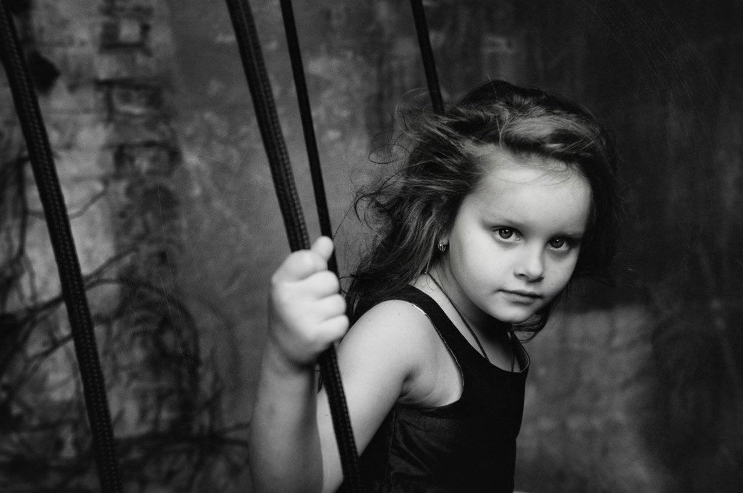 девочка, портрет, взгляд, настроение, чб, valeko