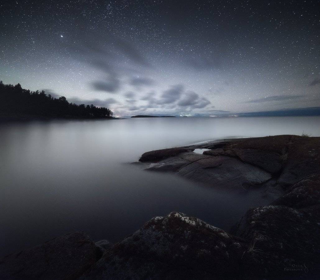 валаам, карелия, ночной пейзаж, острова, ладога, ладожское озеро, звёзды, отражения, скалы, Степаненко Ольга