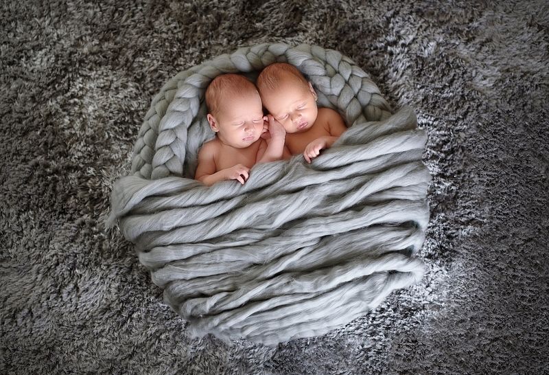 newborn, twins, bowl Franek i Filip фото превью