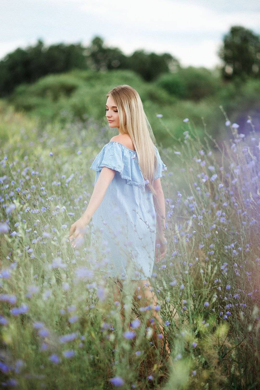 модель поле девушка портрет цветы блондинка 500px, Капитанова Мария