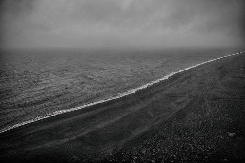 Black sand beach